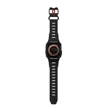 سكن ارما - سوار MECHA مع غلاف لحماية الأطراف لساعة ابل الالترا 49mm - اسود
