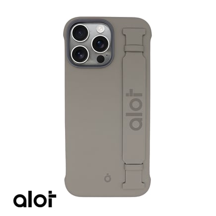 ألوت - غلاف  ALOT Nobel II Frameless مع مسكه يدعم الماق سيف للايفون 16pro max - رمادي