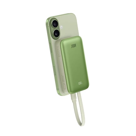 جودا - بطارية MagTack 10  بسعة 10000mAh وقوة 35W مع كيبل مدمج USB-C  - اخضر