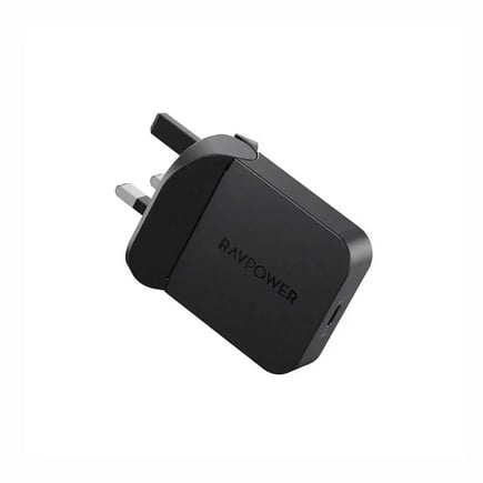 راف باور - شاحن جداري PD Pioneer USB-C قابل للطي بقوة 35W  - اسود