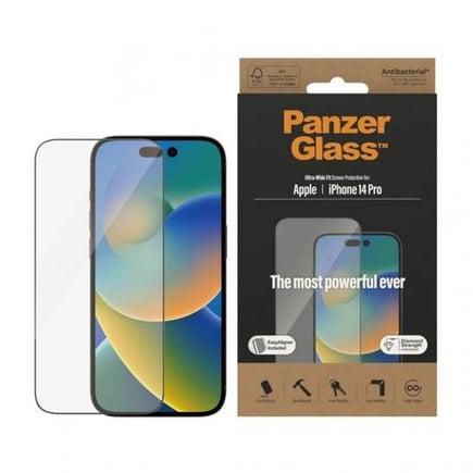بانزر جلاس - ستكر حماية Ultra-Wide Fit للايفون 14Pro  - شفاف