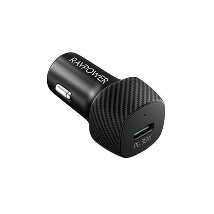 راف باور - شاحن سيارة بمنفذ USB-C بقوة 35W - اسود