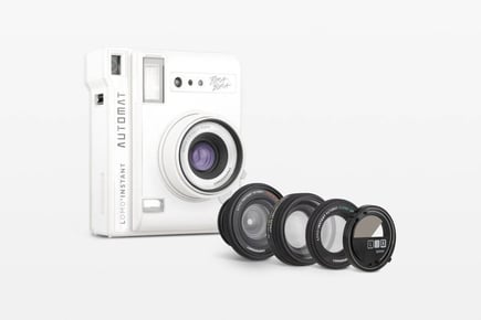 لوموجرافي - كاميرا Lomo’Instant Automat Bora Bora مع 5 عدسات - ابيض