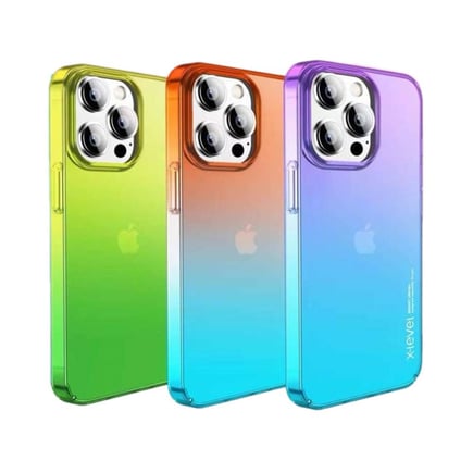 اكس ليفل - غلاف Colorful لايفون 14بروماكس - برتقالي/ازرق