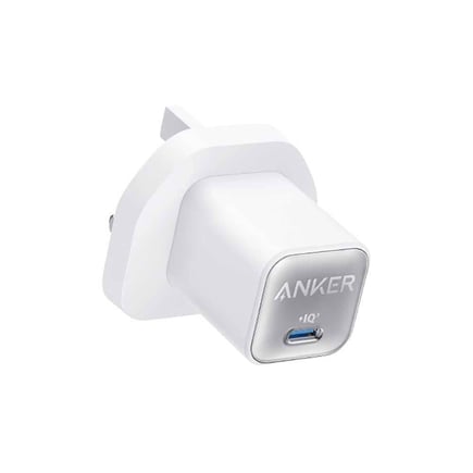 انكر - شاحن جداري Nano 3 بمنفذ USB-C بقوة 30W - ابيض
