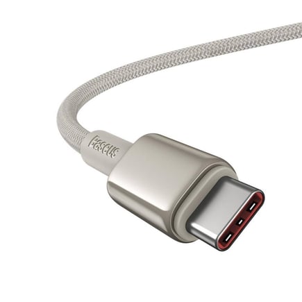 بيسوس - كيبل Tungsten Gold USB-C to C بقوة 100W بطول 1m - تيتانيوم ذهبي