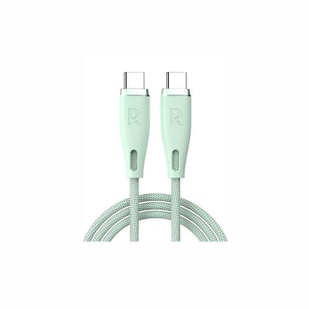 من  راف باور - كيبل USB-C to USB-C 1.2m 60w - اخضر