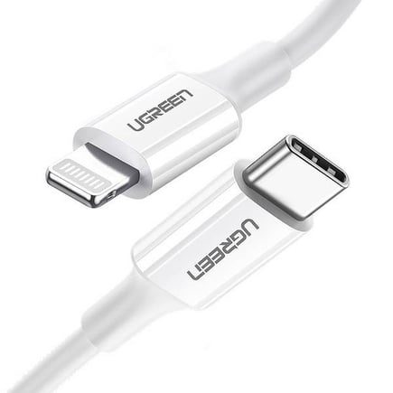 يوجرين - كيبل USB-C to lightning بطول 1m - ابيض