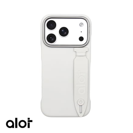 ألوت - غلاف  ALOT Nobel II Frameless مع مسكه يدعم الماق سيف للايفون 17pro - فضي