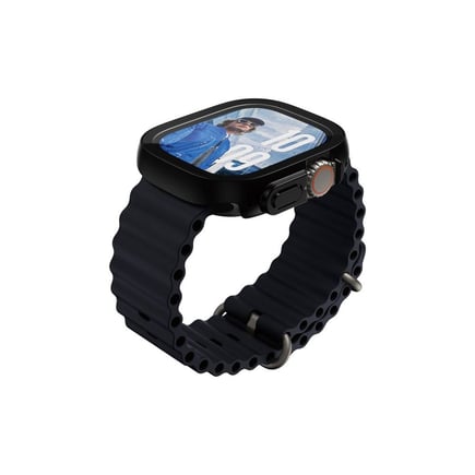 بانزر جلاس - حماية NAPPIE FULL BODY SLIM لساعة Apple Ultra 1/2 الاطراف والشاشة - اسود