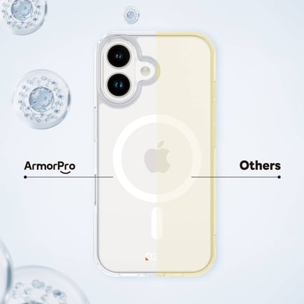 ارمور برو - بكج الحماية ArmorPro D3O 3-in-1 لحماية أجهزة ايفون 16 يدعم الماق سيف - شفاف