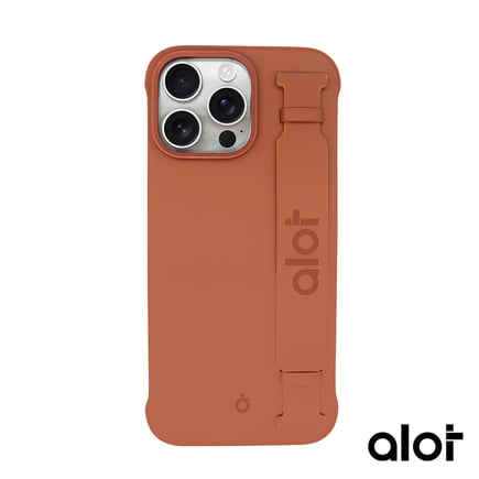 ألوت - غلاف  ALOT Nobel II Frameless مع مسكه يدعم الماق سيف للايفون 15pro - بني