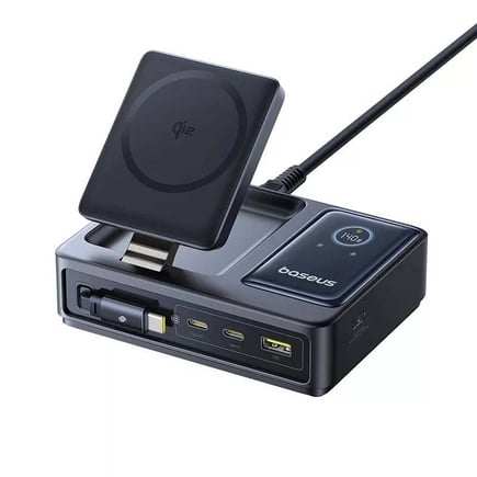 بيسوس - منصة شحن Nomos 5-in-1 المكتبية بقوة 140W - اسود