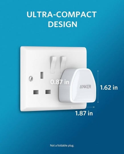 انكر - شاحن جداري بمنفذ USB-C بقوة 20W - ابيض