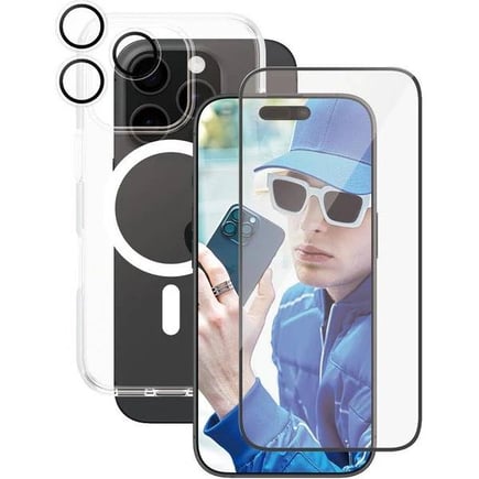 بانزر جلاس CARE - بكج 3in1 للايفون 16pro - شفاف