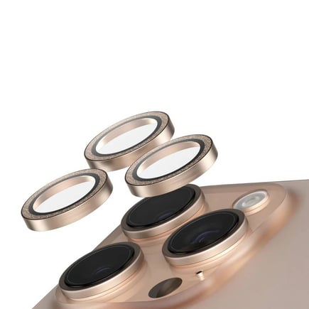 بانزر جلاس SAFE - حماية الكاميرا CAMERA LENS GLITTER GOLD للايفون 16pro/16pro max - ذهبي