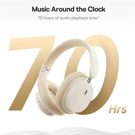 بيسوس - سماعة Bowie D05 Wireless مدة تشغيل تصل إلى 70 ساعة - بيج