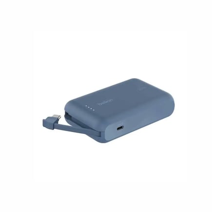 بيلكن - بطارية Boost Charge بسعة 10 الاف وقوة 20W بمنفذ USB-C وكيبل مدمج Type-C - ازرق