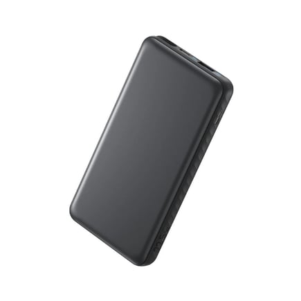 انكر - بطارية Zolo بسعة 10,000mAh بمنفذ USB-C ومنفذ USB-A مع كيبل USB-C مدمج - اسود