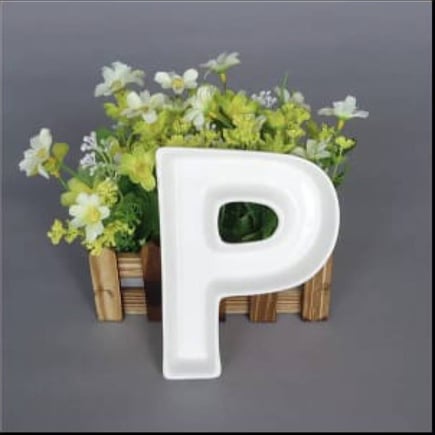 صحن  سيراميك حرف P