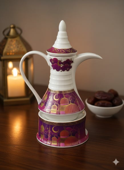 دله سيراميك حراريه مع قاعده شمعه رمضان