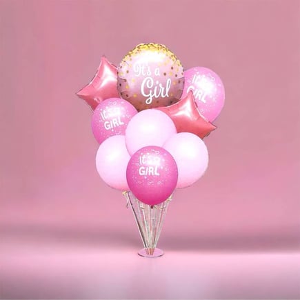 مجموعة بالون   ITS A GIRL  لون زهري