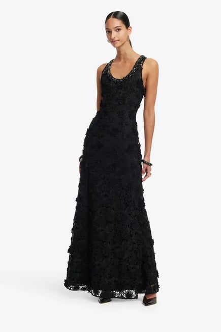 Lace Embellished Maxi Dress