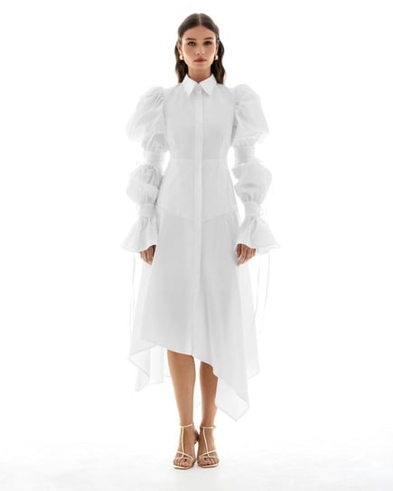 Aristelle asymmetric shirt dress