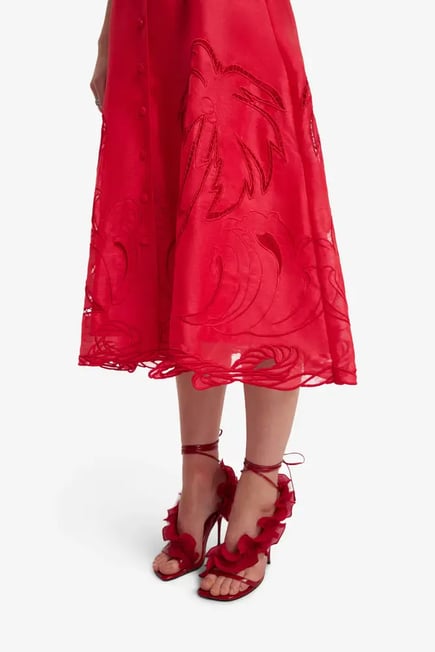 Aubrey Palm Shirt Midi Dress