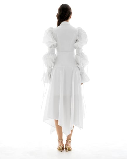 Aristelle asymmetric shirt dress