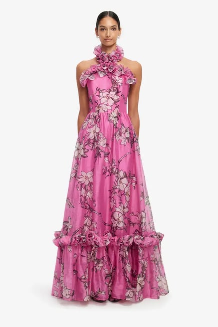 Isabelle Ruffled Halterneck Maxi Dress