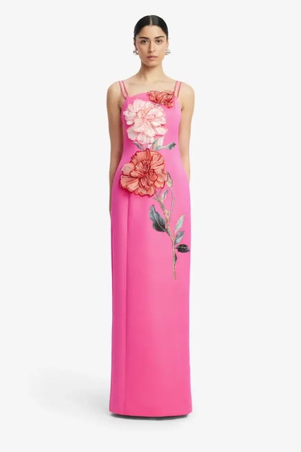 Arianna  Appliqué Floral Maxi Dress