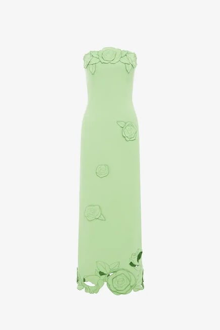 Appliqué Bustier Maxi Dress