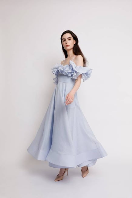 Myosotis silk dress Blue