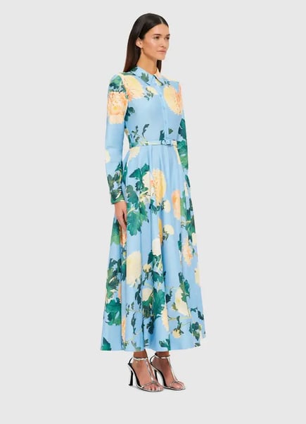 Zara Shirt Midi Dress Blue