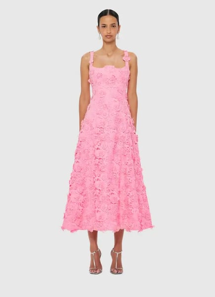Odette Lace Midi Dress - Bubblegum