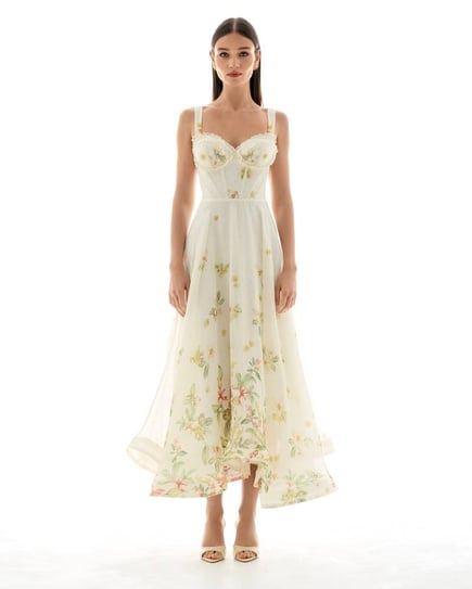 Fleuria bustier asymmetric dress