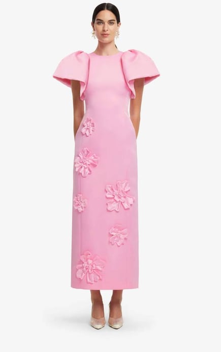  Floral Appliqué Maxi Dress