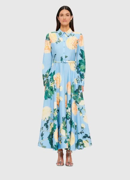 Zara Shirt Midi Dress Blue