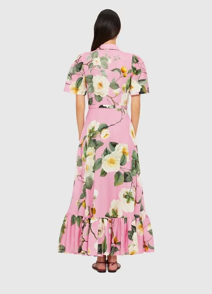 Becca Short Sleeve Midi Dress - Camelia Print