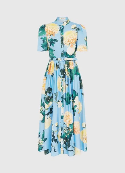 Becca Short Sleeve Midi Dress - Blue