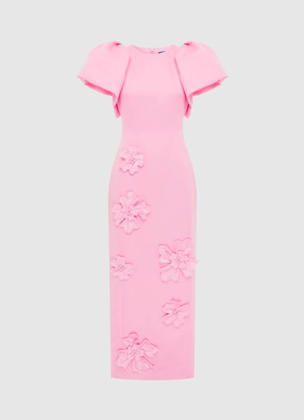  Floral Appliqué Maxi Dress