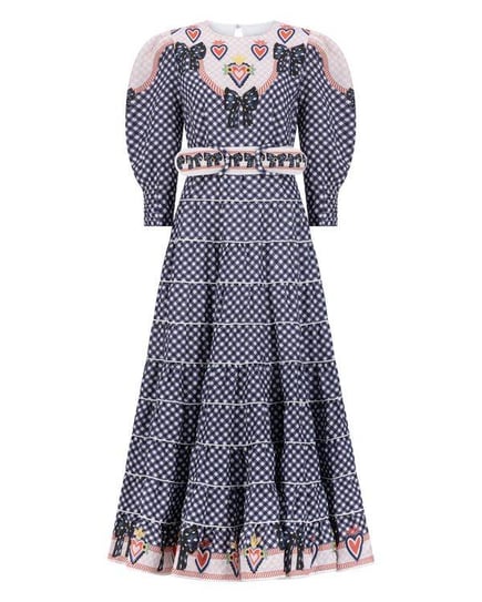 THE NAVY BOWS LINEN MAXI