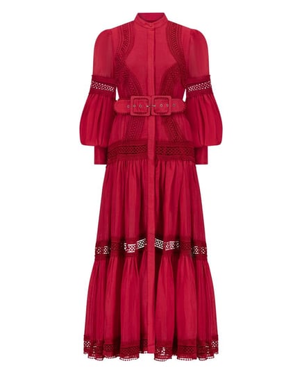 OCEANA SILK LINEN MAXI - RUBY RED