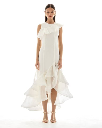 Elara asymmetric ruffled dress