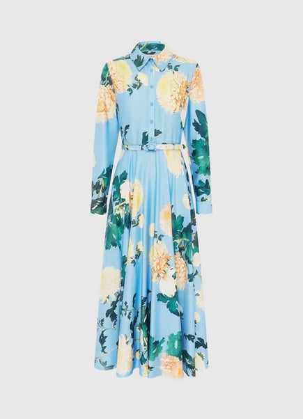 Zara Shirt Midi Dress Blue