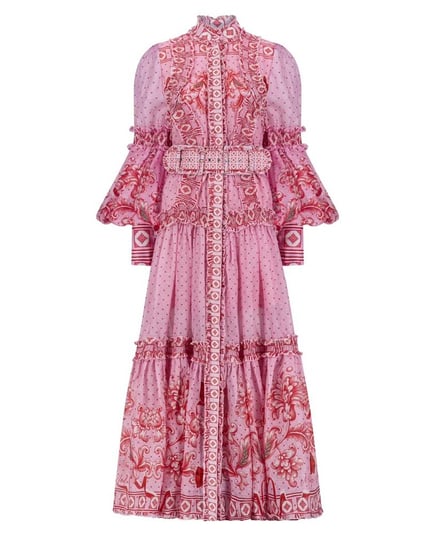 SMOCKING  SILK LINEN -RED-BOWS