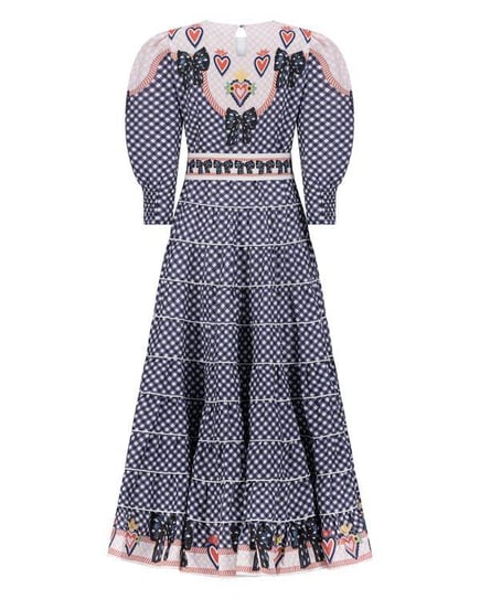 THE NAVY BOWS LINEN MAXI