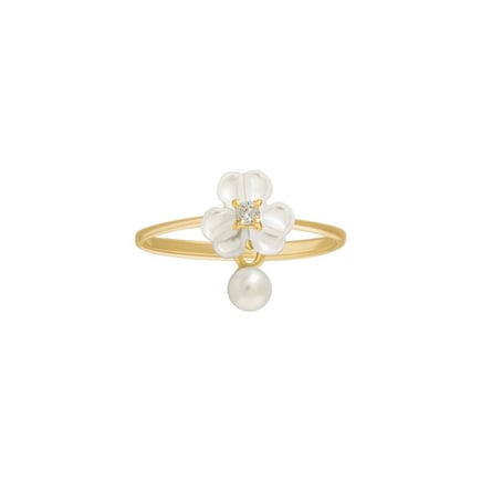 Iris Blossom Ring – Petite Pearl Pearl | 18K Gold and Diamonds