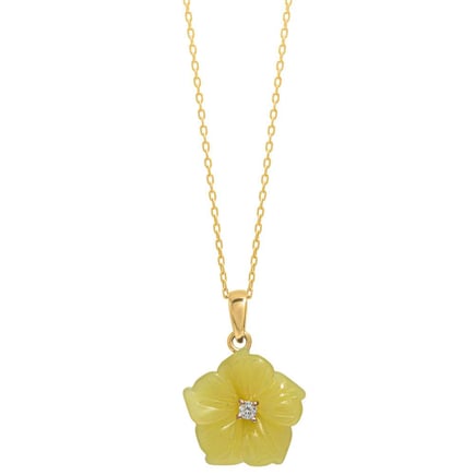 Yellow Flower Pendant | 18K Gold and Diamonds